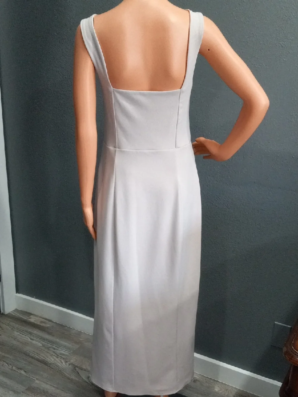 Show Me Your MuMu Elegant Square-Neck Maxi Dress with Front Slit